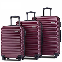 Ensemble de 3 valises modernes personnalisées 20/24/28 pouces, étanches, en ABS, avec roulettes fixes, serrure TSA, grande capacité, pour les vacances