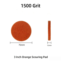 Disque de ponçage non tissé Fortunebrasive Orange, grain 1500, en fibre de nylon ultra-fine, pour le polissage des métaux et la finition des surfaces courbes