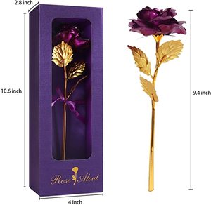 <span class=keywords><strong>24K</strong></span> rosso della rosa di plastica stelo lungo rosa immerso in oro con scatola regalo migliore regalo per san valentino della madre anniversario - Product Image 2