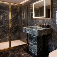 Lavabo/Évier en marbre vert Alpi poli sur mesure |   Motif vert foncé naturel pour usage intérieur (villa et salle de bain)