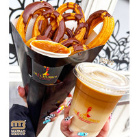 Emballage alimentaire frit jetable étanche à l'huile frites Churros boîte en papier conteneurs pour crêpes, frites cônes avec poche de trempage