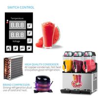 Machine à Granita 15L pour Sorbet, Crème Glacée, Gelato, Milkshake, Cocktails, Jus, Smoothies, Margaritas et Boissons Glacées