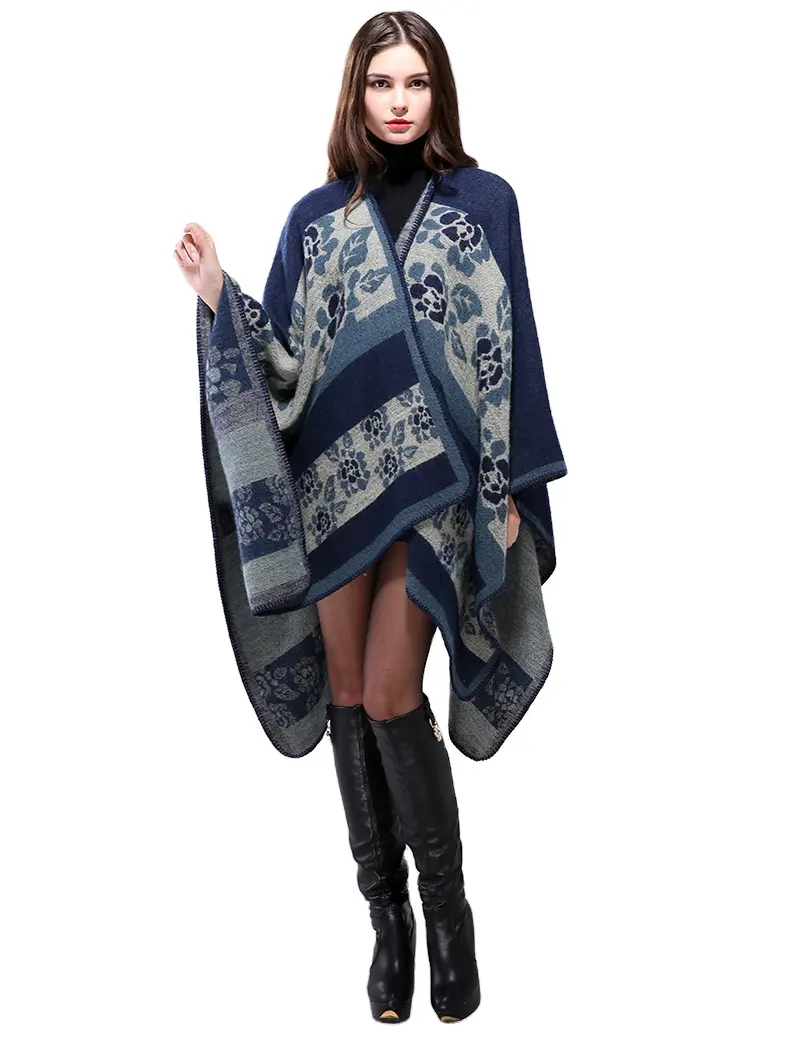 Nuovo stile taglie forti moda donna inverno Poncho sciarpa scialle Cashmere abbigliamento caldo