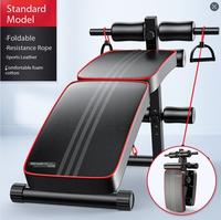 Banc de musculation pliable pour abdominaux, banc de fitness multifonctionnel pour entraînement à domicile avec coussin en cuir sportif