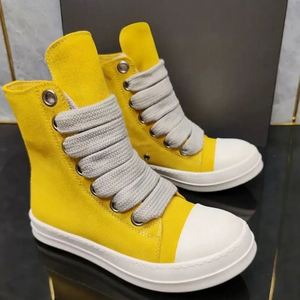 High Quality Men's Casual High Top Shoes Owens Casual Retro <b>Canvas</b> Street Skateboard Shoes Fashion Luxury Ricks Sports Shoes - Product Image 1