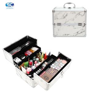 Personalizado Estilo Vintage Maquiagem Kits Profissional Alumínio Metal Vanity Nail Trolley Case com sacos cosméticos & Casos - Product Image 6