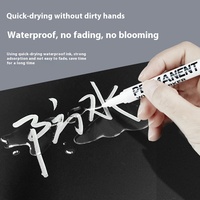 Encre blanche imperméable à l'eau et sans décoloration Stylo express de grande capacité à séchage rapide pour les peintures huileuses de pneus Graffiti Marqueur permanent