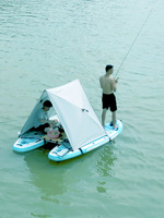 Kit de conversion 2-en-1 pour planche à pagaie gonflable en alliage d'aluminium : système de conversion en catamaran et accessoires pour bateau de pêche