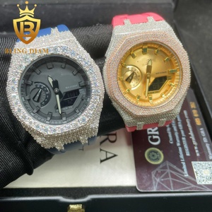 Nouveautés Style Argent et Or Design GA2100 Lunette de Montre Moissanite Bracelet de Boîtier de Montre sur Mesure pour Hommes - Product Image 4