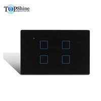 Interrupteur tactile 4 voies Topshine compatible Alexa et Google Home, 120mm*72mm, contrôle WiFi via l'application Tuya