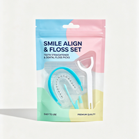 Sachet d'emballage orthodontique imprimé numériquement, scellé sur trois côtés, pochette pour appareil dentaire réutilisable, sachet refermable en Mylar