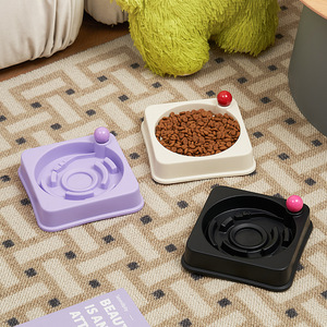 Star Fun Record Player Slow Food Pet Bowl <b>Cat</b> Dog Anti Tipping <b>Feeder</b> Plastic Square Design For Pets - Product Image 1