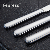 Ensemble de couverts modernes en acier inoxydable à poignée robuste, couteau, fourchette, cuillère, finition polie miroir, pour hôtels et restaurants, vente en gros