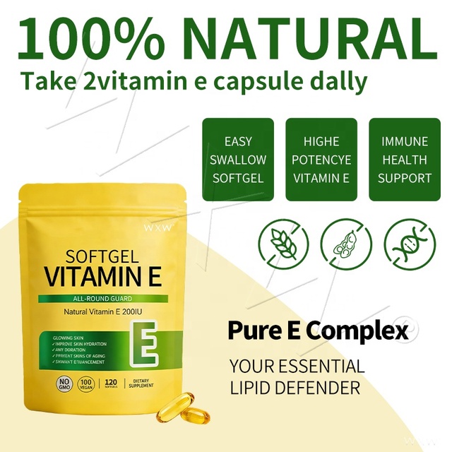 Best Selling Premium Vitamin E Softgel Capsules Daily Supplement for Overall Health & Wellness for Adults