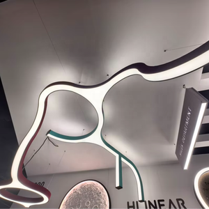 Plafonnier LED RGB Commercial <span class=keywords><strong>Aquarius</strong></span> Créatif Ovale Petit Aluminium DMX512 Gradation Télécommande Installation 3D - Product Image 1