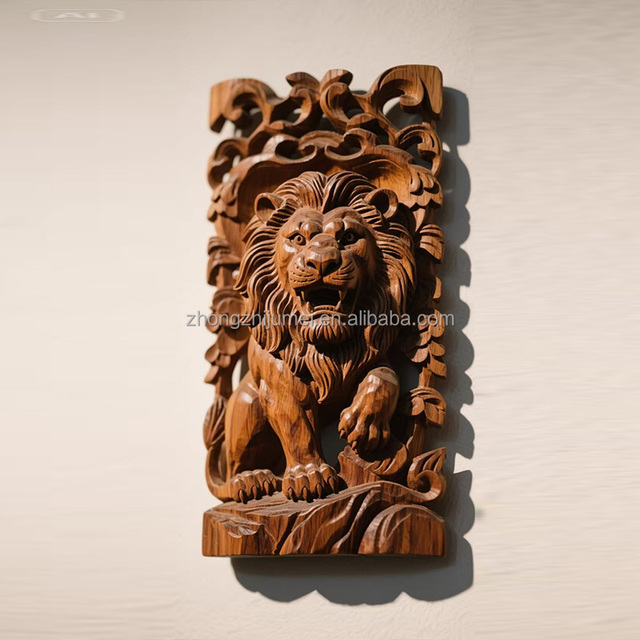 Eco-Friendly African Safari Themed Lion Wooden Wall Art Home Decoration Wall Hanging