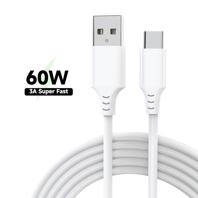 High Speed PD 60W 3A Fast Charging USB a to C Data Transfer Cable for iPhone 15 Samsung Huawei Xiaomi