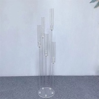 Candélabre en acrylique à 8 bras, moderne, transparent, pour mariage, porte-bougie, support de fleurs, centre de table, décoration d'événements, grande taille, haute qualité