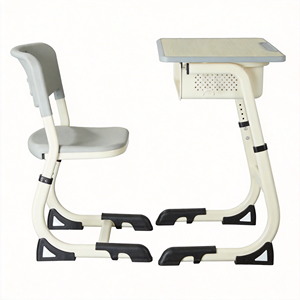 Muebles Metálicos Modernos para Preescolar, Juego de Mesa y Sillas para Niños con Cajón para Juguetes y Gancho para Libros, Diseño Antiaplastamiento, Uso Escolar, OEM - Product Image 4