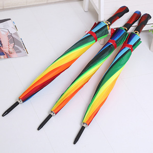 CHUVABAND Paraguas a prueba de lluvia para mujer de 21 pulgadas, 16K, fuerte, recto y multicolor, arcoíris para regalos de negocios, sombrilla al por mayor - Product Image 3