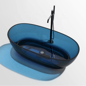 <span class=keywords><strong>Baignoire</strong></span> moderne de luxe <span class=keywords><strong>en</strong></span> résine transparente, <span class=keywords><strong>baignoire</strong></span> autoportante <span class=keywords><strong>en</strong></span> résine transparente, surface solide pour hôtel, intérieur avec robinet - Product Image 5