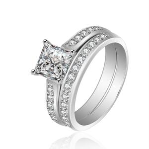 Anillos de Boda Clásicos de Plata de Ley 925 con Baño de Rodio, Anillos de Pareja con Piedra Única, Certificados por CMA, Joyería para Fiestas y Aniversarios - Product Image 5