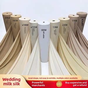 Tissu extensible en polyester coloré effet soie de lait pour drapage de plafond de mariage, matériau transparent pour mariages en extérieur - Product Image 2