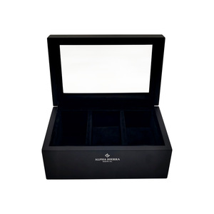 Wooden <b>Watch</b> Box Solid Wood Flip Top 190x120x90mm Dustproof Storage <b>Case</b> for Men Women <b>Watches</b> - Product Image 2