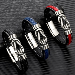 Fashion Irregular Graphic Accessories Men's Simple Leather Braided <b>Bracelet</b> Combination Wristband Personalized Nordic Jewelry - Product Image 4