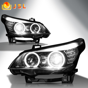 Conjunto de Faros Delanteros para <span class=keywords><strong>BMW</strong></span> E60 Serie 5 520i <span class=keywords><strong>523i</strong></span> 525i 530i 2003-2010, Ojo de Ángel, Lente de Proyector Bi-Xenón, Actualización LED DRL - Product Image 1