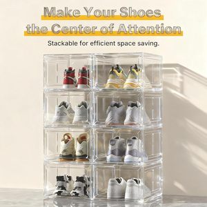 Magnetic Side Drop Open Sneaker <b>Display</b> <b>Case</b> Plastic Stackable Clear - Product Image 3