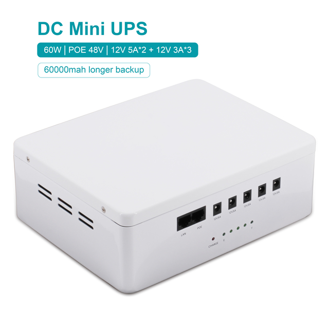 Factory Price Mini Ups Para Router Y Modems Dc Output 12v POE 48v Mini Dc Ups 60000mah for Wifi Router Cctv Camera