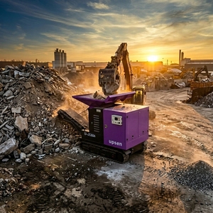 Concasseur à mâchoires mobile sur chenilles compact Upsen JC64 pour le traitement des déchets de construction et du calcaire, capacité max. 30 t/h, facile à utiliser - Product Image 1