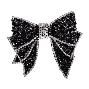 Perlen Kristall Bow-Knot Patches Applique Strass hand gefertigt für Schuhe Kleidungs stück dekorative Näh zubehör ZA019