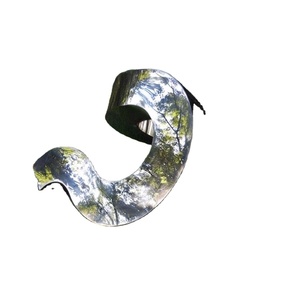 Escultura Abstracta de Cinta de Acero Inoxidable Pulido con Acabado Espejo, Gran Escultura Moderna de Metal para Exteriores, Estatua Artística de Bucle para Decoración de Jardín, Parque y Paisaje - Product Image 1