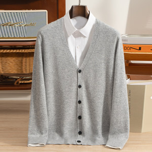 Suéter de <span class=keywords><strong>Punto</strong></span> Casual para <span class=keywords><strong>Hombre</strong></span>, Cuello en V, 100% Cachemira, Nuevo para Otoño e Invierno - Product Image 4