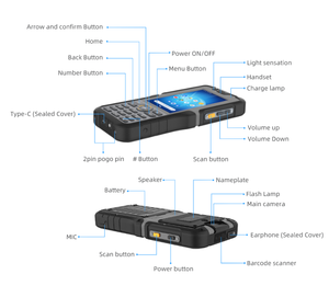 JT-R50 5 inch PDA <span class=keywords><strong>Android</strong></span> gồ ghề Máy quét di động giá NFC công nghiệp 4 gam LTE Wifi RFID mã vạch dữ liệu thiết bị đầu cuối máy tính cầm tay - Product Image 3