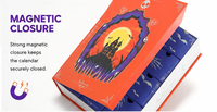 Boîte de calendrier de l'avent d'Halloween personnalisée réutilisable en forme de livre, 12 tiroirs, carton rigide, pelliculage mat violet, cadeau mystère