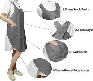 ผ้ากันเปื้อนแบบปรับได้สำหรับผู้หญิงคอกลมผ้ากันเปื้อนสำหรับงานบ้านและร้านดอกไม้พิมพ์ลายโลโก้ตามสั่ง - Product Image 5