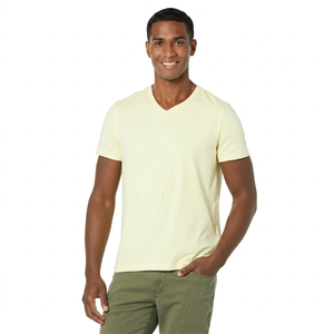 Camisetas Personalizadas de Alta Calidad de Secado Rápido con Cuello en V para Hombre, Camisetas Blancas de Algodón con Estampado en Blanco, Camiseta de Secado Rápido para Hombre con Logotipo - Product Image 1