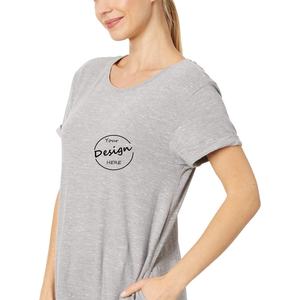 Custom Design Blank T Shirt <b>Dress</b> Comfortable Bamboo Fabric Pockets Loose Plain Elegant <b>Women</b> T Shirt <b>Dress</b> With Pocket - Product Image 2