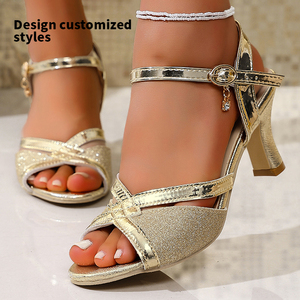 Nouvelles sandales sexy pour femmes à talons hauts, talons fins, bout carré, empeigne en X, boucle ovale, bout ouvert, chaussures pour femmes A-HA-01 - Product Image 2