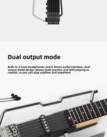 Guitare électrique silencieuse ALP FT221S portable et pliable, 6 cordes, micros actifs, pour débutants et professionnels