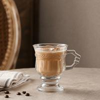 Tasse à café en verre avec anse pour Irish Coffee et Latte, idéale pour café, restaurant, bar, 134 ml et 231 ml