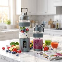 Nieuwe elektrische draagbare sapcentrifuge 600ML USB oplaadbaar digitaal display BPA-vrij mini fruitblender makkelijk mee te nemen voor buiten en kamperen