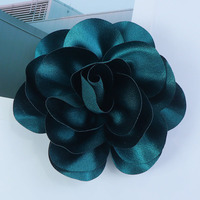 Fleurs en tissu 3D artificielles décoratives faites à la main en mousseline de soie de 14 cm, fleurs en tissu unies personnalisées pour enfants, 21 couleurs