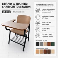 Sièges de séminaire ergonomiques en tissu rembourré avec structure en acier en forme de S pour salles de formation d'entreprise et projets scolaires