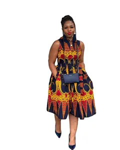 Desenho de vestido kitenge para meninas 2024, moda com estampa de cera africana para vestidos