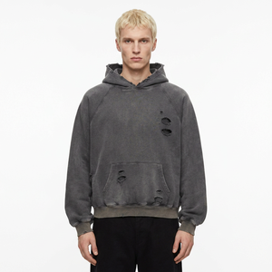 Hoodie personnalisé en coton molletonné 500 g/m² pour les marques de streetwear américaines avec étiquette privée, provenant d'une usine de hoodies. - Product Image 1
