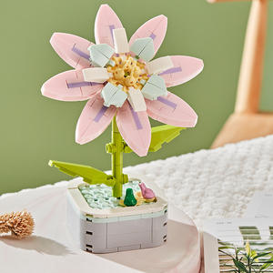 Bloques de Construcción de Plástico ABS, Flores Artificiales en Macetas, Compatibles <span class=keywords><strong>con</strong></span> Piezas Pequeñas, Juguetes Educativos de Ensamblaje, <span class=keywords><strong>Animales</strong></span>, Naturaleza - Product Image 6